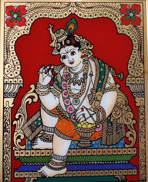 Krishna Eating Glass Painting