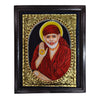 11"x8" Gold Tanjore Painting of Shirdi Saibaba, Teakwood Frame, Famously Known As Fakir, Satguru, One Who Preached Sabka Malik Ek Hai, Art Gift