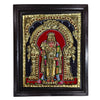 11"x8" Gold Tanjore Painting of Lord Murugan, Teakwood Frame, apt gift for your parents for their wedding anniversary, office anniversary celebrations