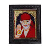 11"x8" Gold Tanjore Painting of Shirdi Saibaba, Teakwood Frame, Famously Known As Fakir, Satguru, One Who Preached Sabka Malik Ek Hai, Art Gift