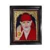 11"x8" Gold Tanjore Painting of Shirdi Saibaba, Teakwood Frame, Famously Known As Fakir, Satguru, One Who Preached Sabka Malik Ek Hai, Art Gift