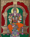 12x10 Devi Karumariamman  Glass Painting With Synthetic Frame