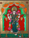 15x12 Goddess Grihalakshmi Glass Painting With Synthetic Frame