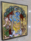 18x15 Gold Foil Tanjore Painting of Standing Krishna With Flute New Home Puja Room Wall Decors