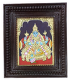 12x10 Danwathri Tanjore Painting Teakwood Frame and made of gold foils and imported gems - Flat Work