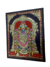 12"x10" Gold Tanjore Painting of Lord Balaji, Teakwood Frame, office anniversary celebrations, new home puja room paintings