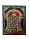 12"x10" Gold Tanjore Painting of Lord Balaji, Teakwood Frame, office anniversary celebrations, new home puja room paintings