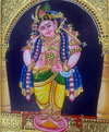 18x15 Gold Foil Tanjore Painting of Standing Krishna New Home Puja Room Wall Decors