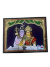 Shivan And Parvathy Devi Tanjore Painting  Teak wood Frame Home Room Wall Decors - Flat Work