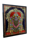 12"x10" Gold Tanjore Painting of Lord Balaji, Teakwood Frame, office anniversary celebrations, new home puja room paintings