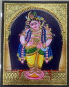 18x15 Gold Foil Tanjore Painting of Standing Krishna New Home Puja Room Wall Decors