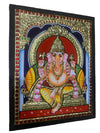 Tanjore Painting of Lord Ganesha 12x10  Size  South Indian Religious Wall Decor Tanjore Painting