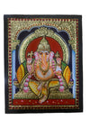 Tanjore Painting of Lord Ganesha 12x10  Size  South Indian Religious Wall Decor Tanjore Painting