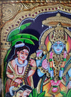 13" Satyanarayana Swamy Tanjore Painting. Bestows Good Health, Prosperity, Success & Happiness