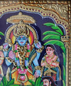 13" Satyanarayana Swamy Tanjore Painting. Bestows Good Health, Prosperity, Success & Happiness