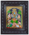 13" Satyanarayana Swamy Tanjore Painting. Bestows Good Health, Prosperity, Success & Happiness