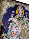 18"x15" Lakshmi Kuber Tanjore Painting, in 2D Style. Indian Religious Hindu Goddess Wall Decor