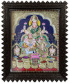 18"x15" Lakshmi Kuber Tanjore Painting, in 2D Style. Indian Religious Hindu Goddess Wall Decor