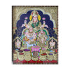 18"x15" Lakshmi Kuber Tanjore Painting, in 2D Style. Indian Religious Hindu Goddess Wall Decor