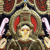 21"x17" Tanjore Painting of Gajalakshmi in Semi-Embossed (2D Style), Wall Decor For Your New Home or Office