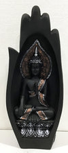 8" Palm Buddha Meditating, Bedroom Fibre Decor, With Gift Wrap