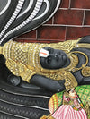 3.5'x2.5' 2D Semi Embossed Of Gold Tanjore Painting of Lord Ranganatha Sleeping On His Snake Bed, Inspired From Triplicane Parthasarathy Koil