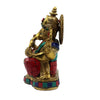 7" Brass Idol of Ganesha, Decorated Home Decor, Puja Room Ganesh Statue