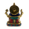 7" Brass Idol of Ganesha, Decorated Home Decor, Puja Room Ganesh Statue