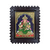 10"x8" Gold Tanjore Painting of Annapoorani in Green Saree, Teakwood Frame, For Puja Room Frames Of Your New Home
