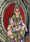 Sabarimala Hills God Ayyappan Swamy Tanjore Painting, God Of Growth, An Epitome Of Dharma, Truth & Righteousness