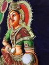 36"x30" 3D Full Embossed Tanjore Painting of Annapoorani, The Hindu Goddess Of Food & Nourishment