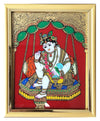 Unjal Krishna Glass Painting With Gift Wrap - 8 inch x 6 inch