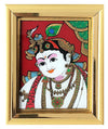 Krishna Face Glass Painting With Gift Wrap - 6 inch x 5 inch