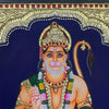 Gold Tanjore Painting of Pawanputra Hanuman, Symbol of Strength To Overcome Weakness