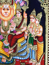 Lakshmi Narasimhar Tanjore Painting, Bestows One With Mitigating Sins, Curing Diseases, Removes Negative Influence