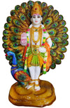 Peacock Murugan Idol In Multicolor For Gifting Fibre Material