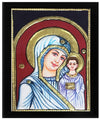 Gold Tanjore Painting of Mother Mary With Baby Jesus, Teakwood Frame, Paintings On Christianity, Personalized Gifts For New House Ceremony