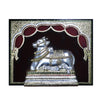 Unique 3D Tanjore Painting of Nandi (Silver Foil), Sacred Bull Of Lord Shiva, Beautiful Living Hall Indian Wall Decor, Custom Order Accepted