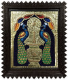 15"x13" Peacock 22K Gold Tanjore Painting With Teakwood Frame, Apt for gifting for your loved friends & family, office desk decors