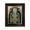 15"x13" Peacock 22K Gold Tanjore Painting With Teakwood Frame, Apt for gifting for your loved friends & family, office desk decors