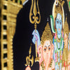 28"x22" Gold Tanjore Painting of Shiva Family With Parvati, Ganesha & Murugan, Perfect Wall Decor For Every Spiritual Family
