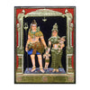 Unique Gold Tanjore Painting of Lord Shiva, Goddess Parvati, Ganesha & Murugan, Teakwood Frame, Customized religious paintings for your home