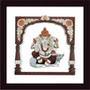 Ganesha Veneer Wood, Framed Wall Decor, 10"x10"